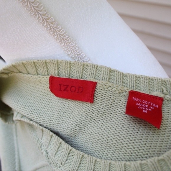 IZOD Olive/ Mint/ Green Vintage Oversized Unisex Sweater - Picture 5 of 7